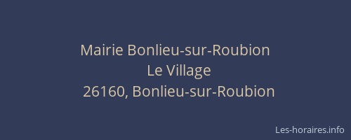Mairie Bonlieu-sur-Roubion