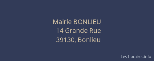 Mairie BONLIEU