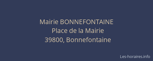 Mairie BONNEFONTAINE