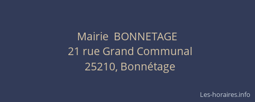 Mairie  BONNETAGE