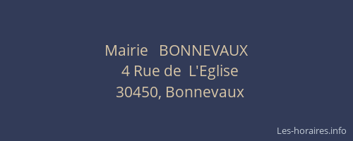 Mairie   BONNEVAUX