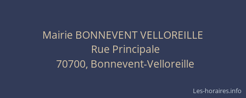 Mairie BONNEVENT VELLOREILLE