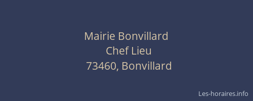 Mairie Bonvillard