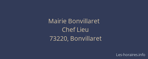 Mairie Bonvillaret