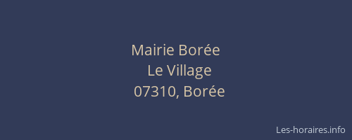 Mairie Borée