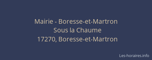 Mairie - Boresse-et-Martron