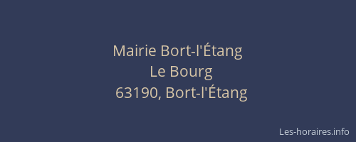 Mairie Bort-l'Étang