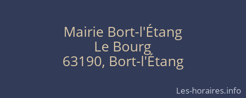Mairie Bort-l'Étang