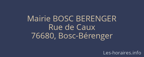 Mairie BOSC BERENGER
