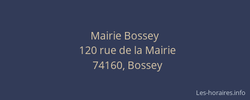 Mairie Bossey