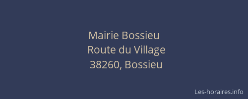 Mairie Bossieu