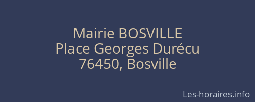 Mairie BOSVILLE