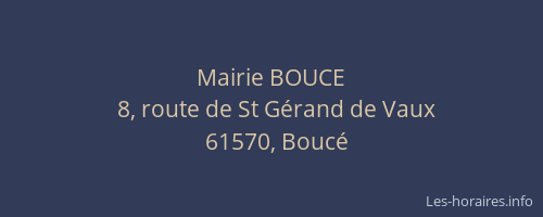 Mairie BOUCE