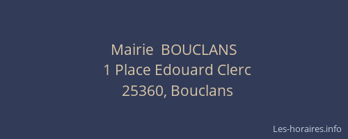 Mairie  BOUCLANS
