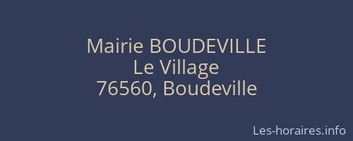 Mairie BOUDEVILLE