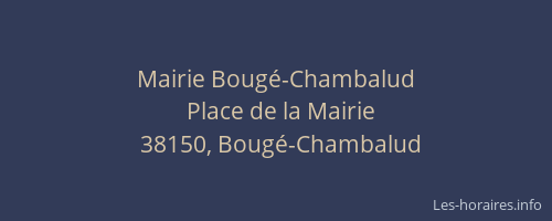 Mairie Bougé-Chambalud
