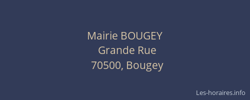 Mairie BOUGEY