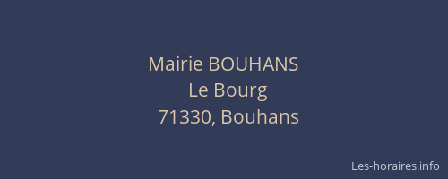 Mairie BOUHANS