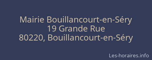 Mairie Bouillancourt-en-Séry