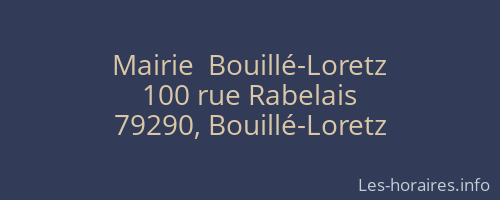 Mairie  Bouillé-Loretz
