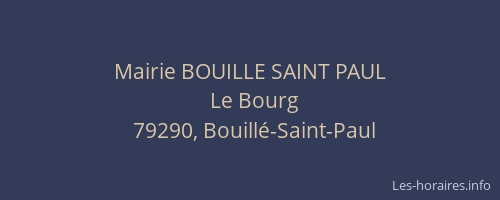 Mairie BOUILLE SAINT PAUL