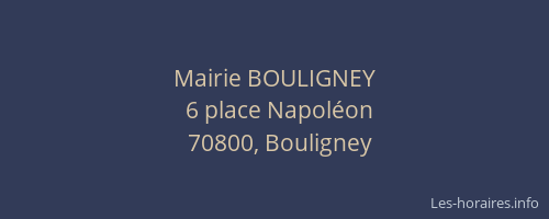 Mairie BOULIGNEY