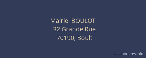Mairie  BOULOT