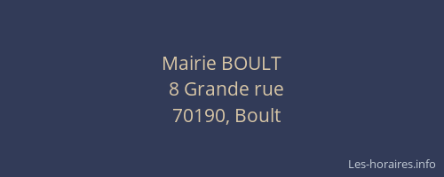 Mairie BOULT