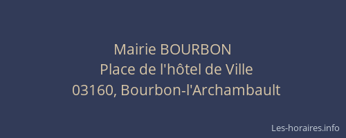 Mairie BOURBON