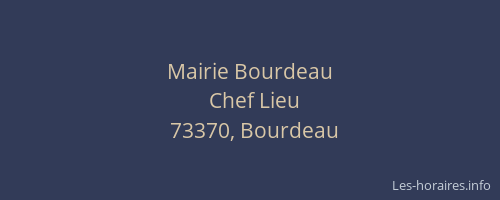 Mairie Bourdeau