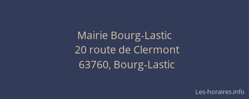 Mairie Bourg-Lastic