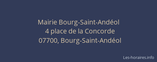 Mairie Bourg-Saint-Andéol