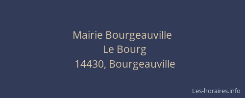 Mairie Bourgeauville