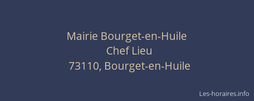 Mairie Bourget-en-Huile