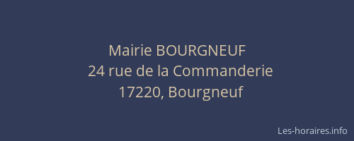 Mairie BOURGNEUF