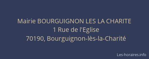 Mairie BOURGUIGNON LES LA CHARITE