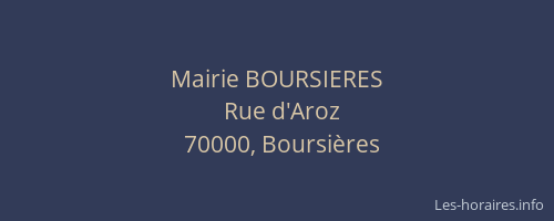 Mairie BOURSIERES