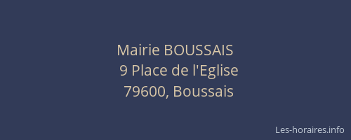 Mairie BOUSSAIS
