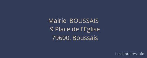 Mairie  BOUSSAIS