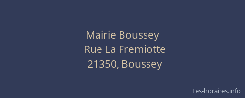 Mairie Boussey