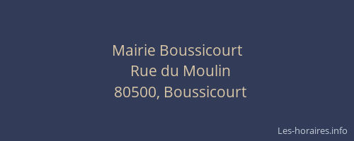Mairie Boussicourt