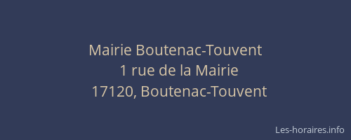 Mairie Boutenac-Touvent