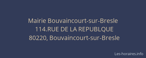 Mairie Bouvaincourt-sur-Bresle