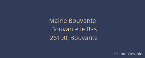 Mairie Bouvante