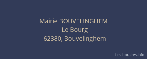 Mairie BOUVELINGHEM