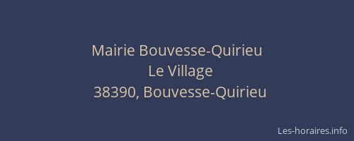 Mairie Bouvesse-Quirieu