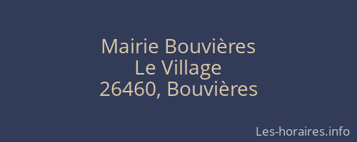 Mairie Bouvières