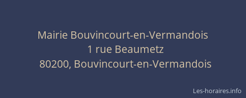 Mairie Bouvincourt-en-Vermandois