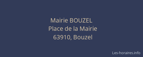 Mairie BOUZEL