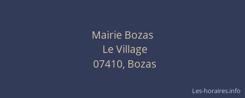 Mairie Bozas